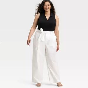 A New Day High-Rise Wide Leg Poplin Trousers